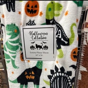 Velvet Plush Halloween Dinosaur Throw Blanket